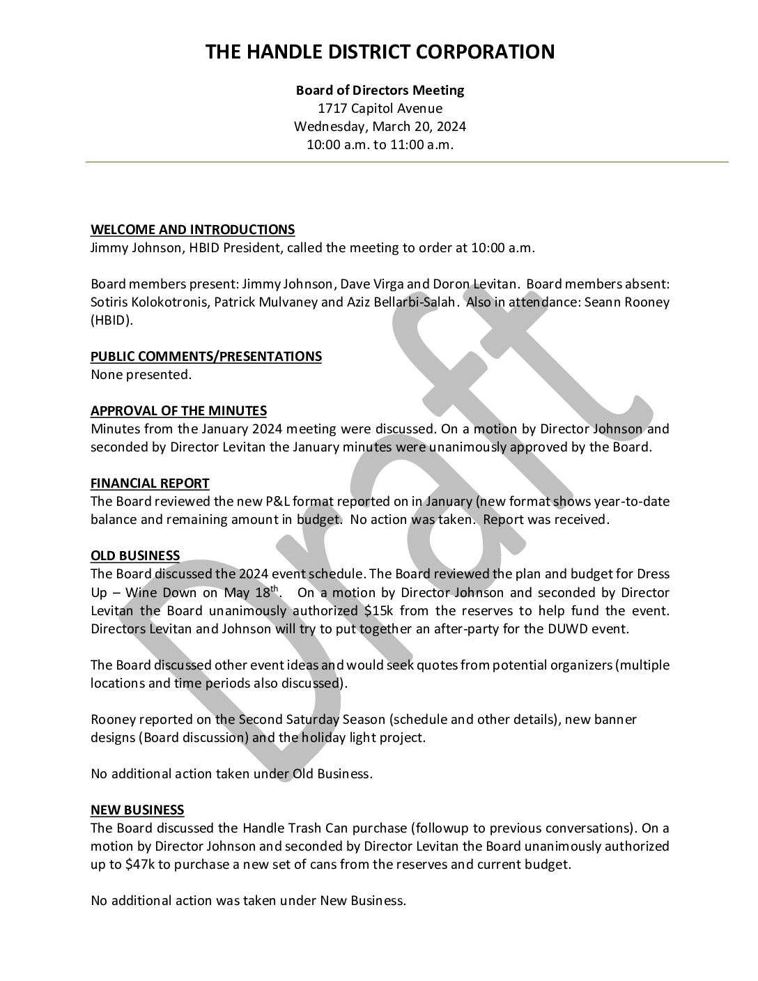 March 2024 Meeting Minutes